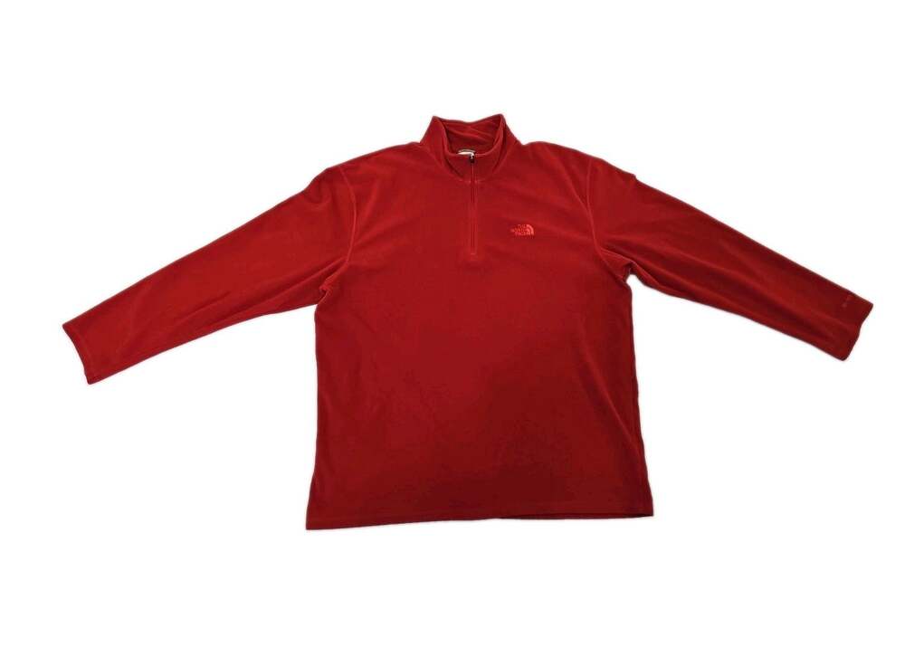 The North Face Zip Jacket Mens XXL Red Burgundy Sweater LOGO OUTDOORS HIKING GYM